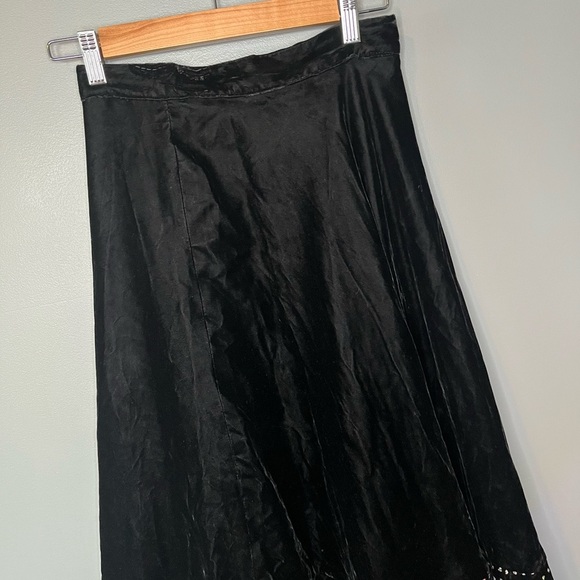 McNaughton x Vintage Black Velvet Iridescent Sparkle Polka Dot Skirt Halter Set - Picture 8 of 12